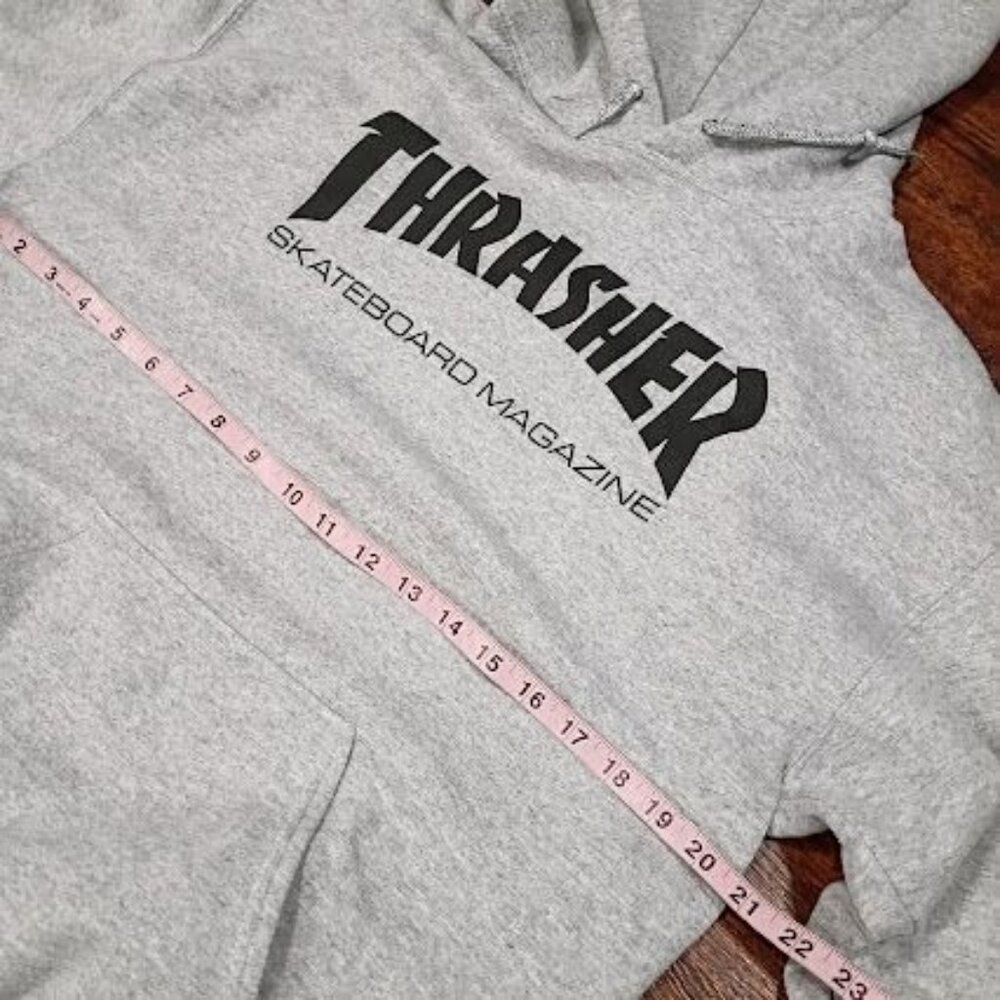 Thrasher Skateboard Magazine Gray Hoodie M Cotton/Poly Blend - Picture 7 of 8